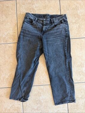 American Eagle Outfitters Washed Black High-Rise Jeans
